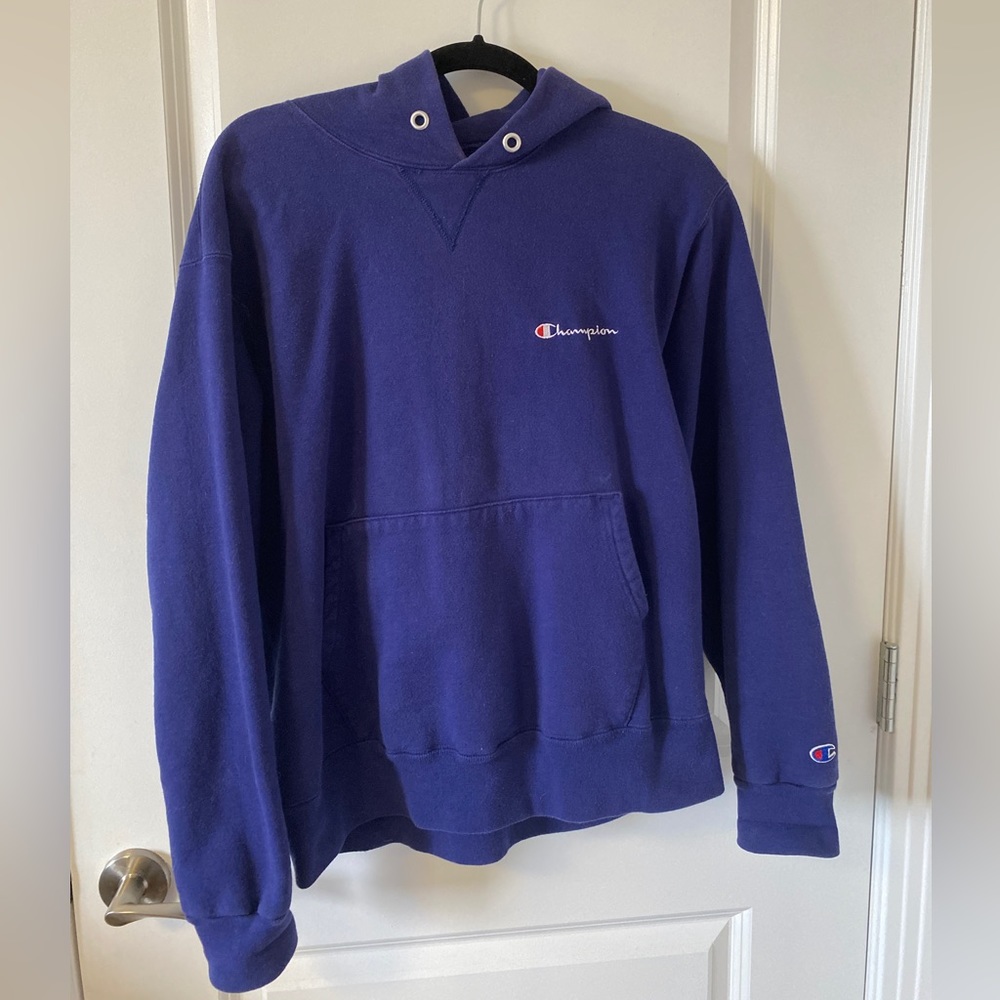 VINTAGE Champion Hoodie - Navy, Large  MADE IN USA